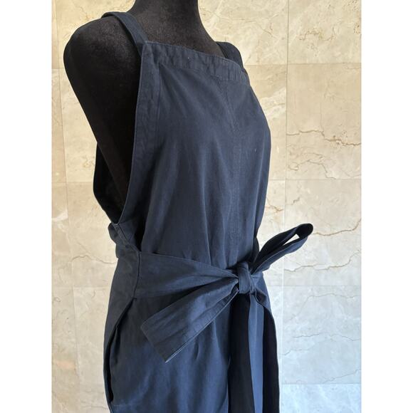 AG Adriano Goldschmied Darcy Navy Linen Jumpsuit - Small, Artsy Indie Minimalist - Picture 3 of 12